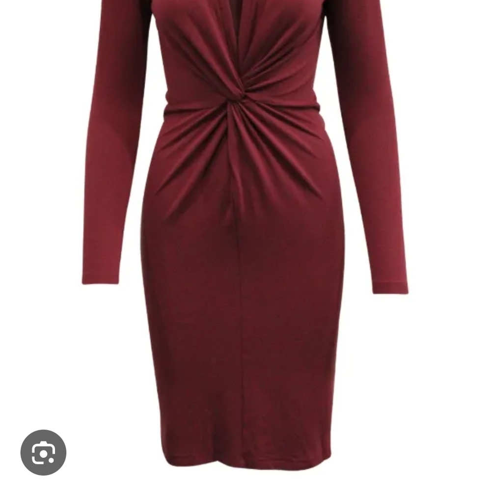 New Iris&ink Dot Detail Midi Dress Long Sleeve Dress